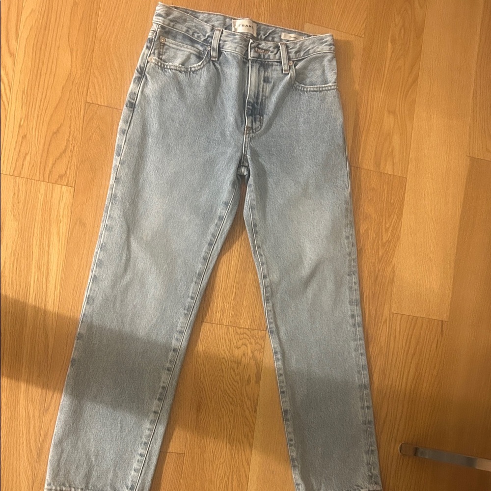 Frame Denim Light Blue Straight-Leg Jeans